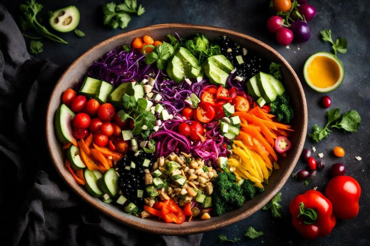 Create a Vibrant Rainbow Salad with a Homemade Dressing | Easy Recipes